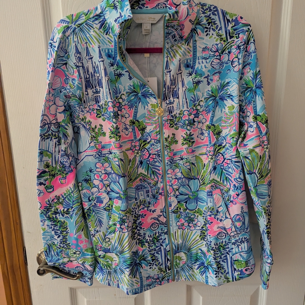 Lilly Pulitzer Loves Cinderella Disney Parks Zip Up Jacket Medium
